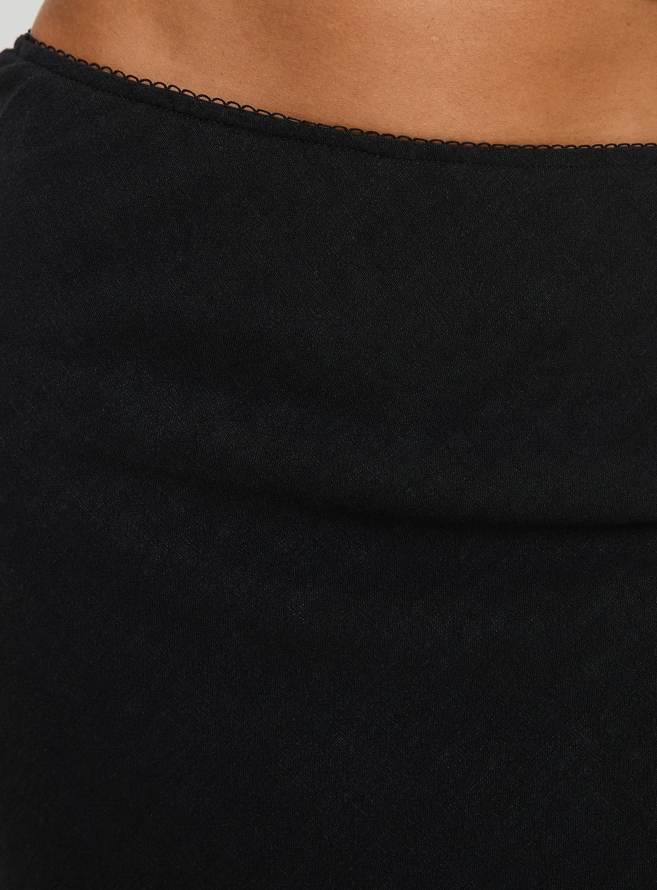 Ermias Linen Blend Midi Skirt Black、mySite、solidvoid