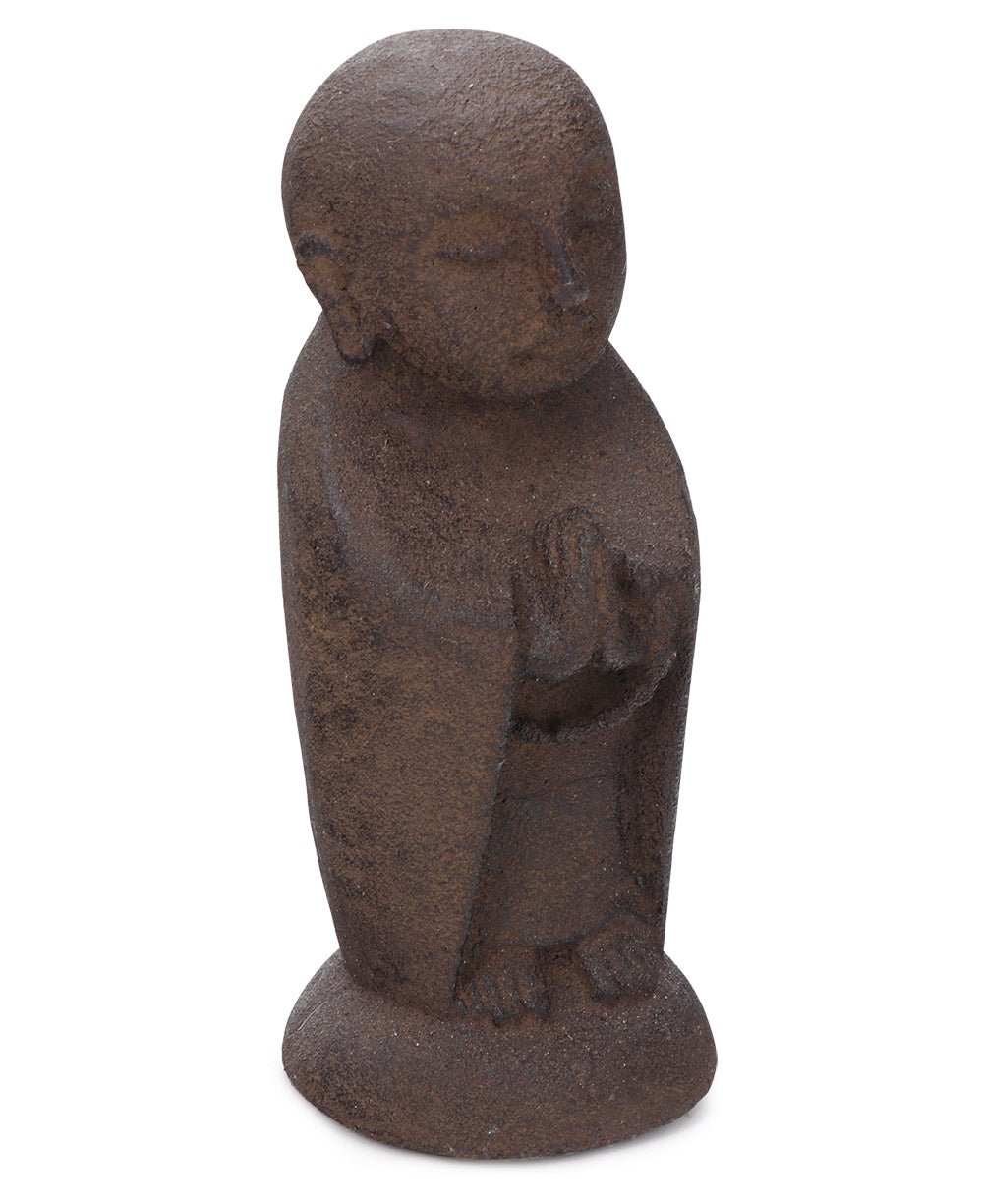 Praying Pose Cast Stone Garden Jizo Statue, 8 Inches、mySite、topwebapps