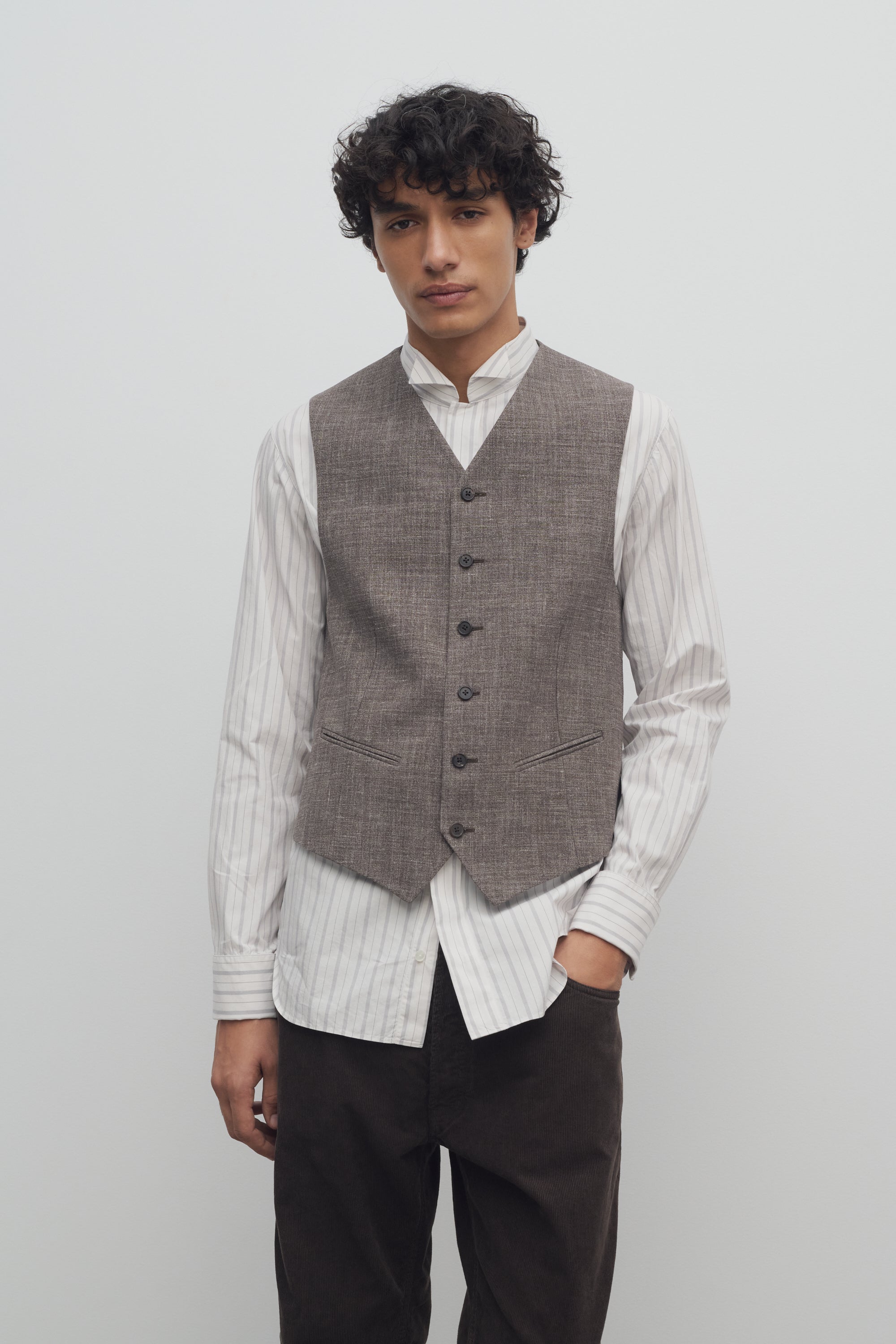 Yuri Vest in Silk, Linen, and Virgin Wool、mySite、aoinhome