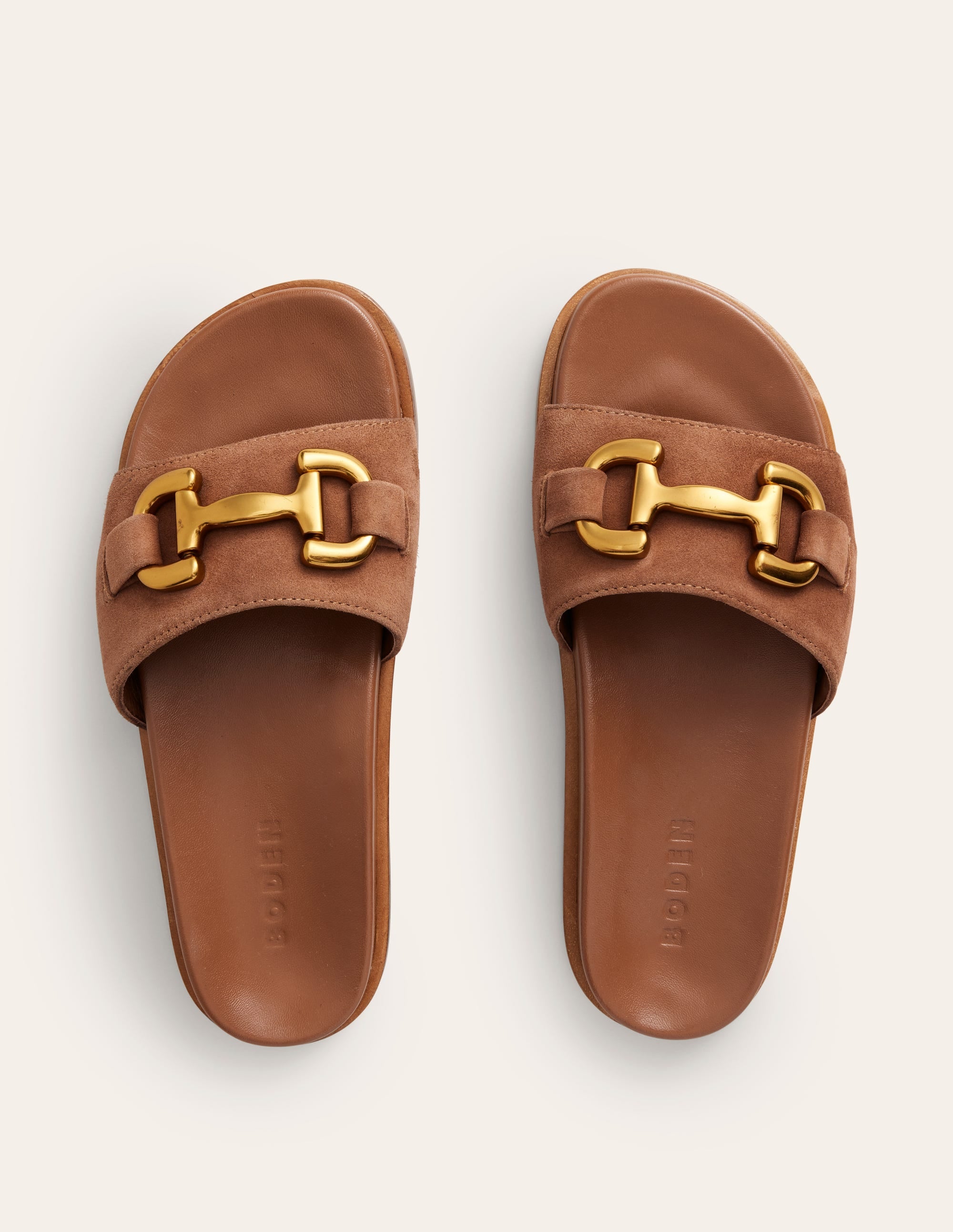  Iris Snaffle Slider Sandals-Tan Suede/ Leather、mySite、ashleygrahame