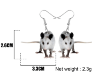 Opossum Acrylic Earrings and keychains-Realistic Cute Opossums!、mySite、g9winljtr