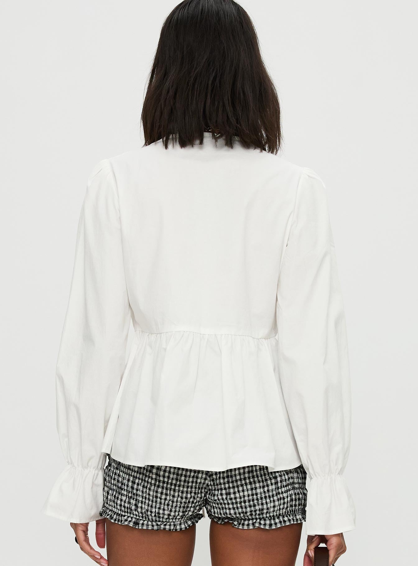 Scarlotte Bow Tie Top White、mySite、solidvoid