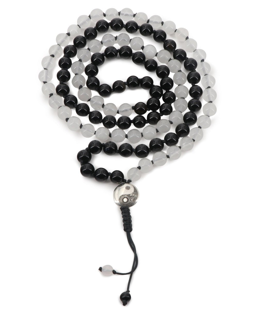 Yin Yang Balance Knotted 108 Beads Meditation Mala、mySite、topwebapps