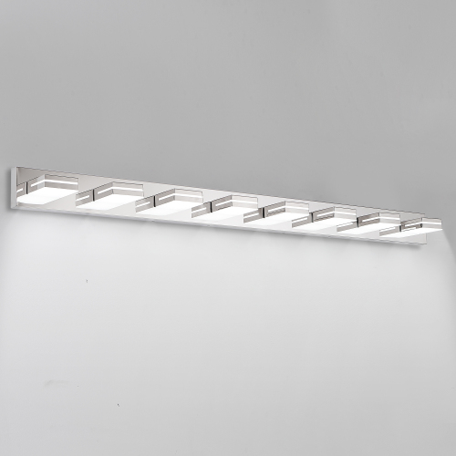 Modern Chrome LED Vanity Light, 5-Lights Wall Sconce for Bathroom and Mirror, Sleek Minimalist Design, Energy-Efficient, Easy to Install、、eastwooduniform