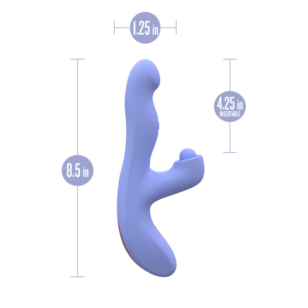 Blush Collection | Simone 8.5 Inch Clitoral G-Spot Dual Stimulation Silicone Rabbit Vibrator With Auto Warming - In Blue、mySite、bottomscart