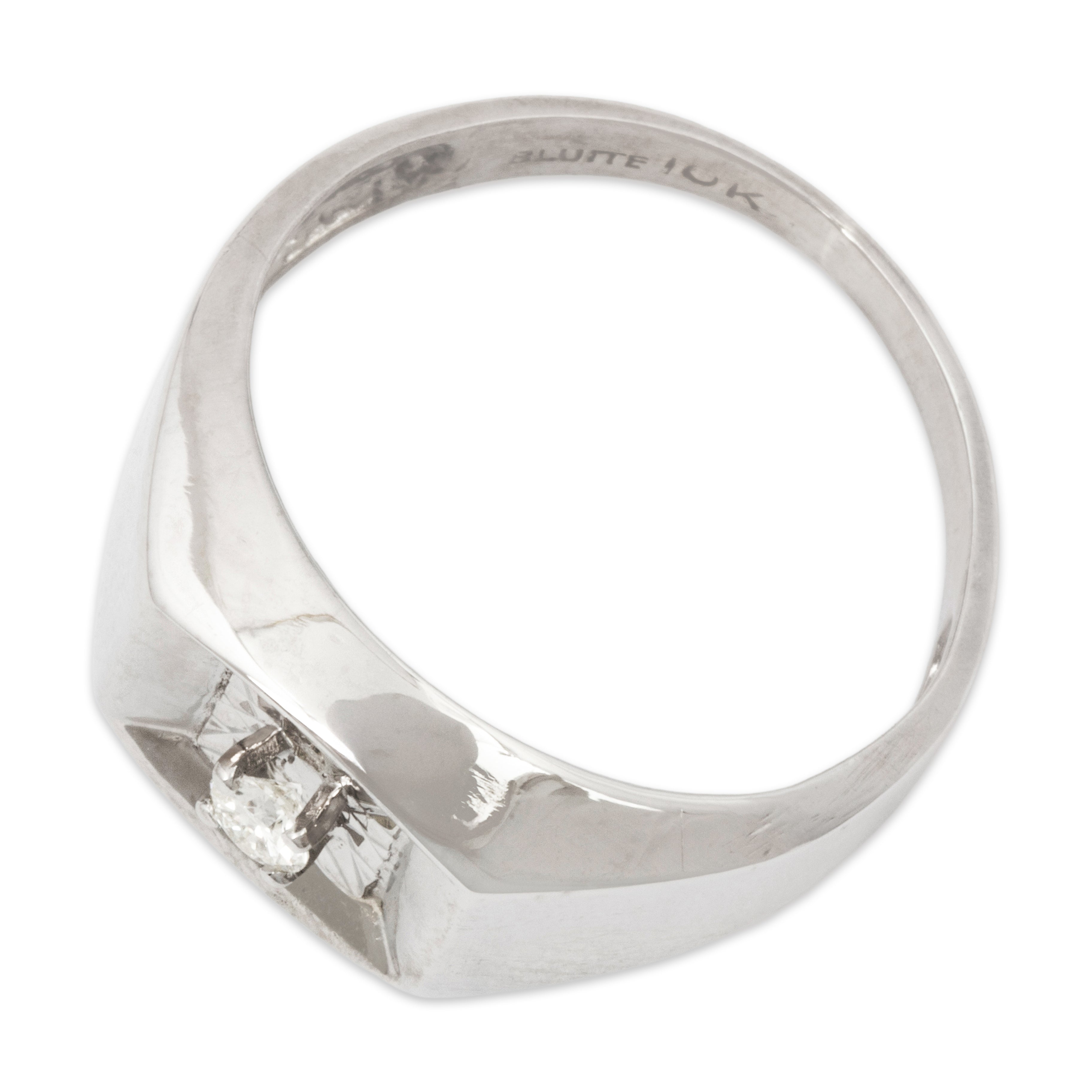 Vintage 10k White Gold Diamond Gleaming Modern Ring 8.25、mySite、hinf8tx79