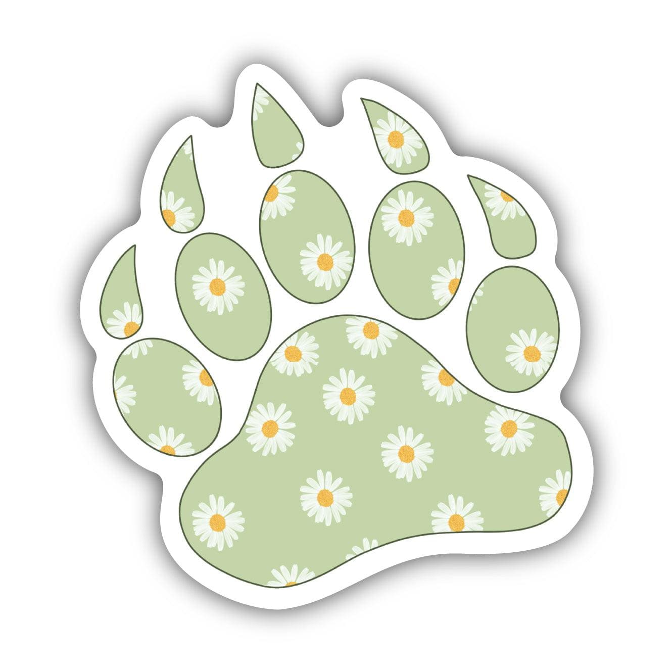  Green Floral Bear Paw Print Sticker、mySite、ghnorth