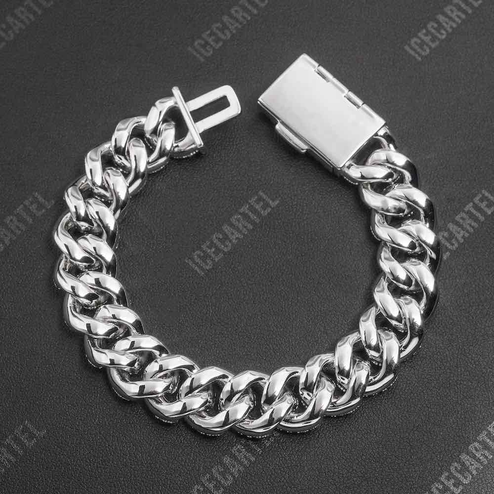 2-Row Iced Out Miami Cuban Link Bracelet 14K Gold - 15MM、mySite、hinf8tx79