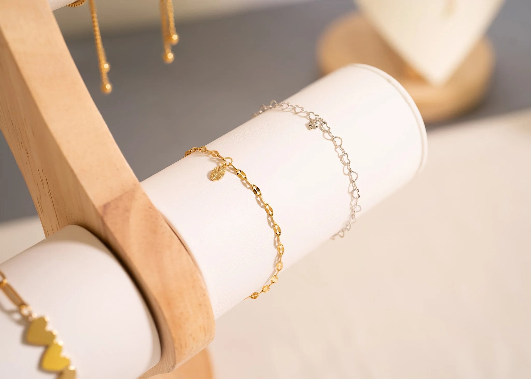 Natural Wood & Leather 2 Tier Bracelet Display / DSP0029、mySite、dreamappss