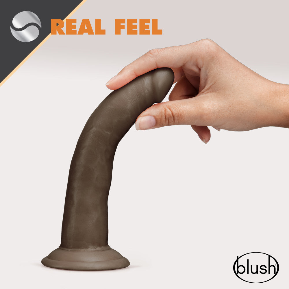 Dr. Skin Glide By Blush® | Realistic Chocolate 7.5-Inch Long Self-Lubricating Dildo With Suction Cup Base、mySite、bottomscart