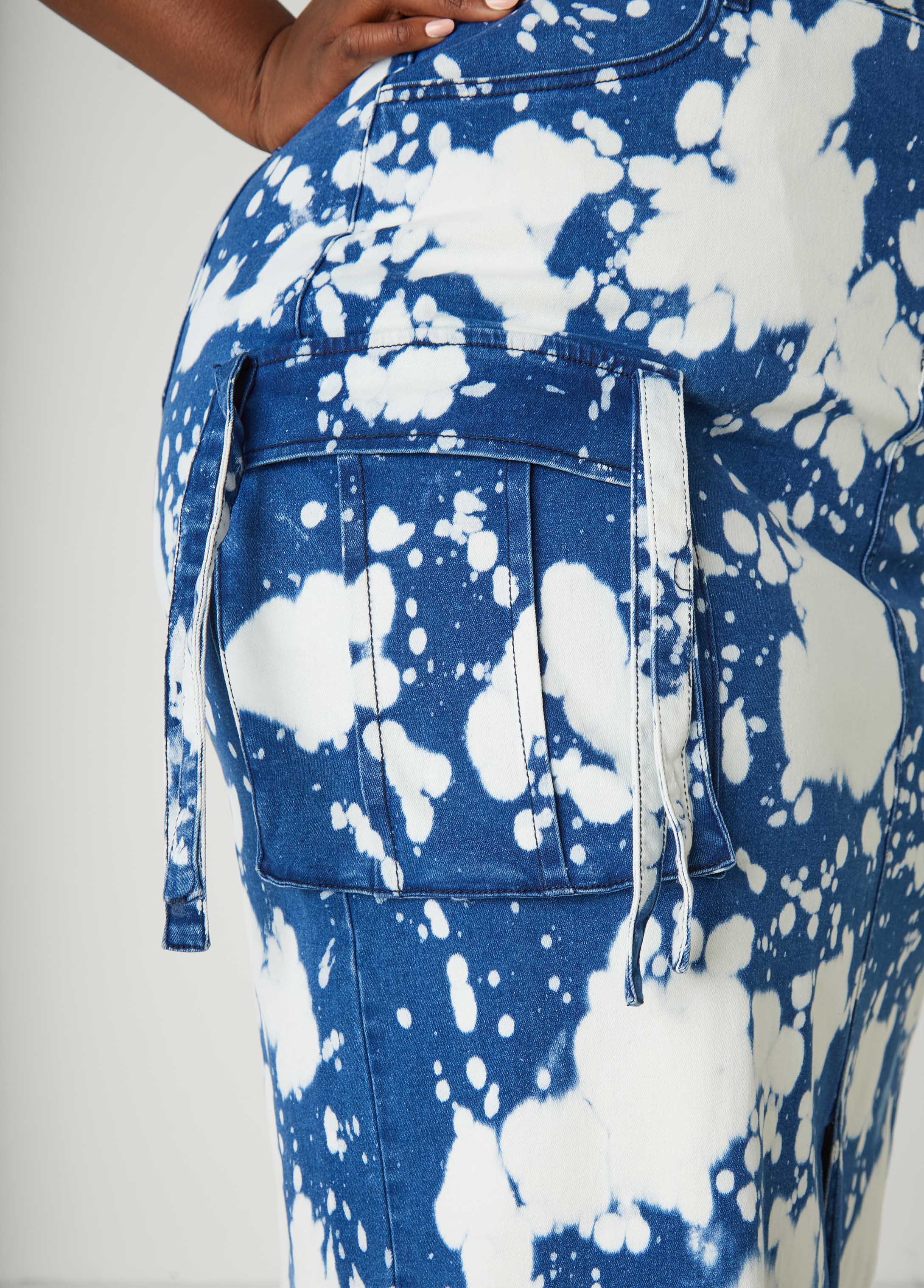 Bleached Denim Maxi Cargo Skirt、mySite、bengalsvssteelers