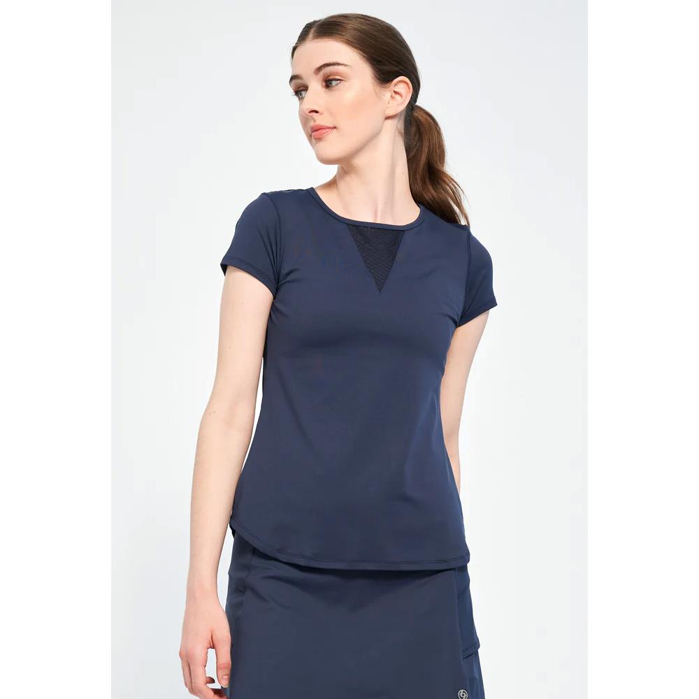 Lija Women's Deep V Tee - Dark Navy
