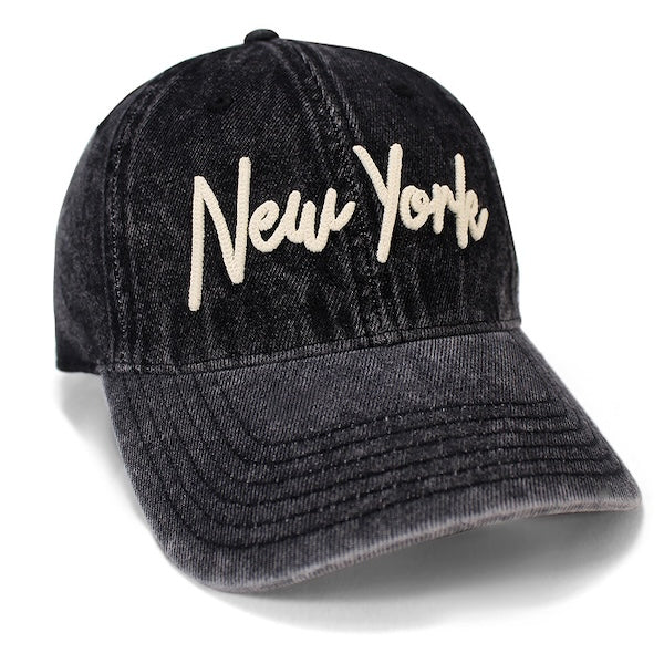 Washed Vintage Rope Applique New York Snapback Cap、mySite、vikingsvslions
