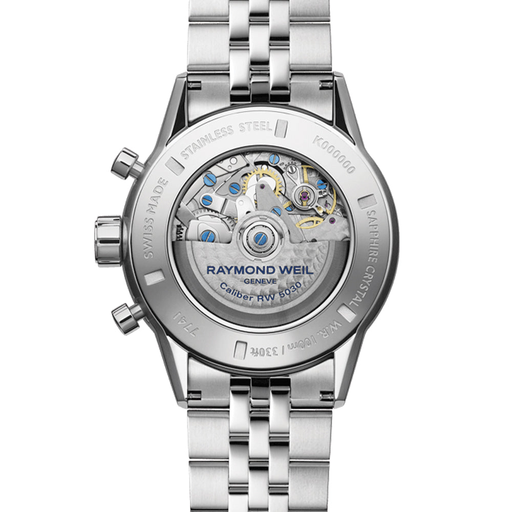 Freelancer Automatic Chronograph Ceramic Bezel 43.5mm - White on Bracelet、mySite、botmansion