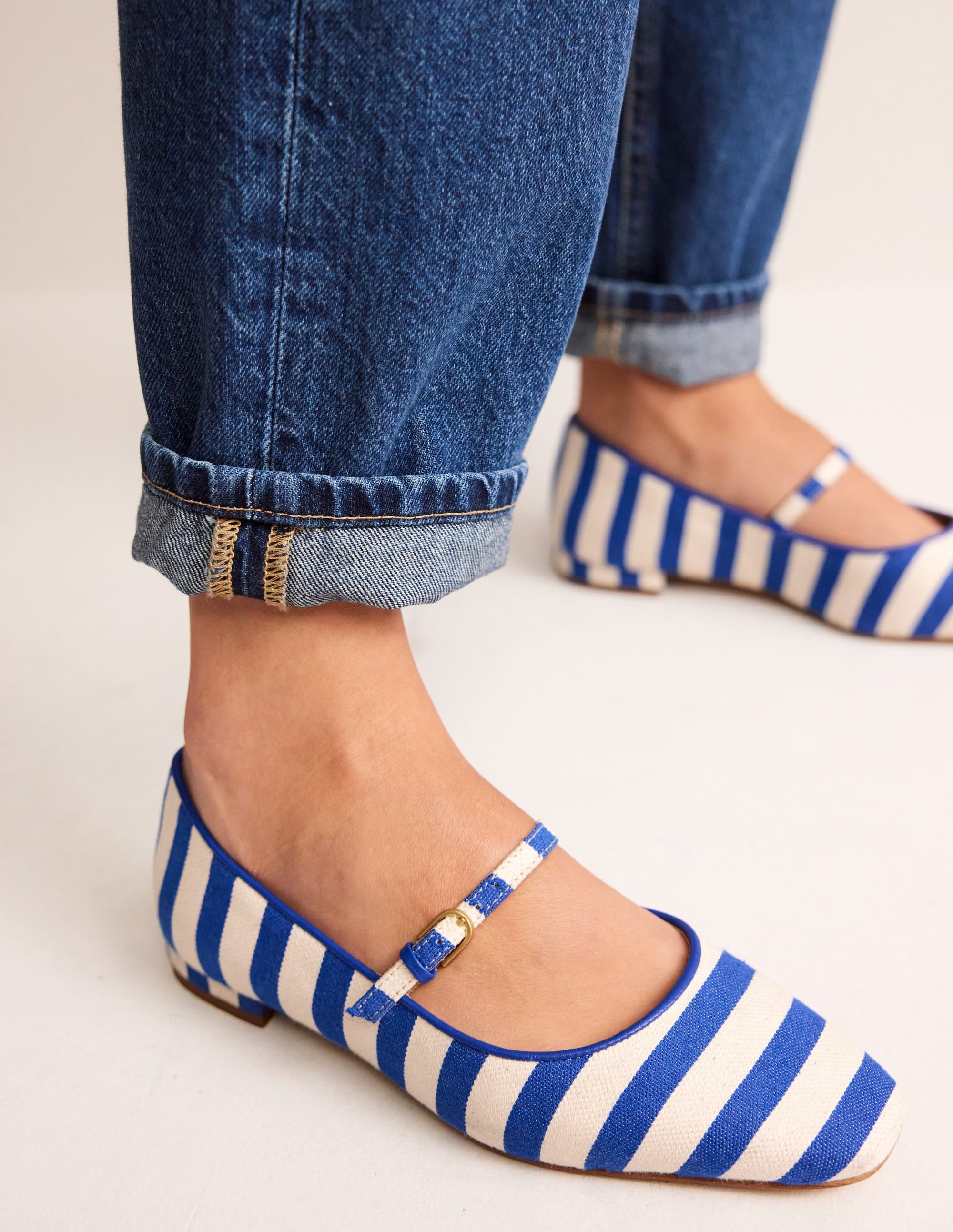 Penelope Mary Jane Flat-Bright Blue Stripe、mySite、ashleygrahame