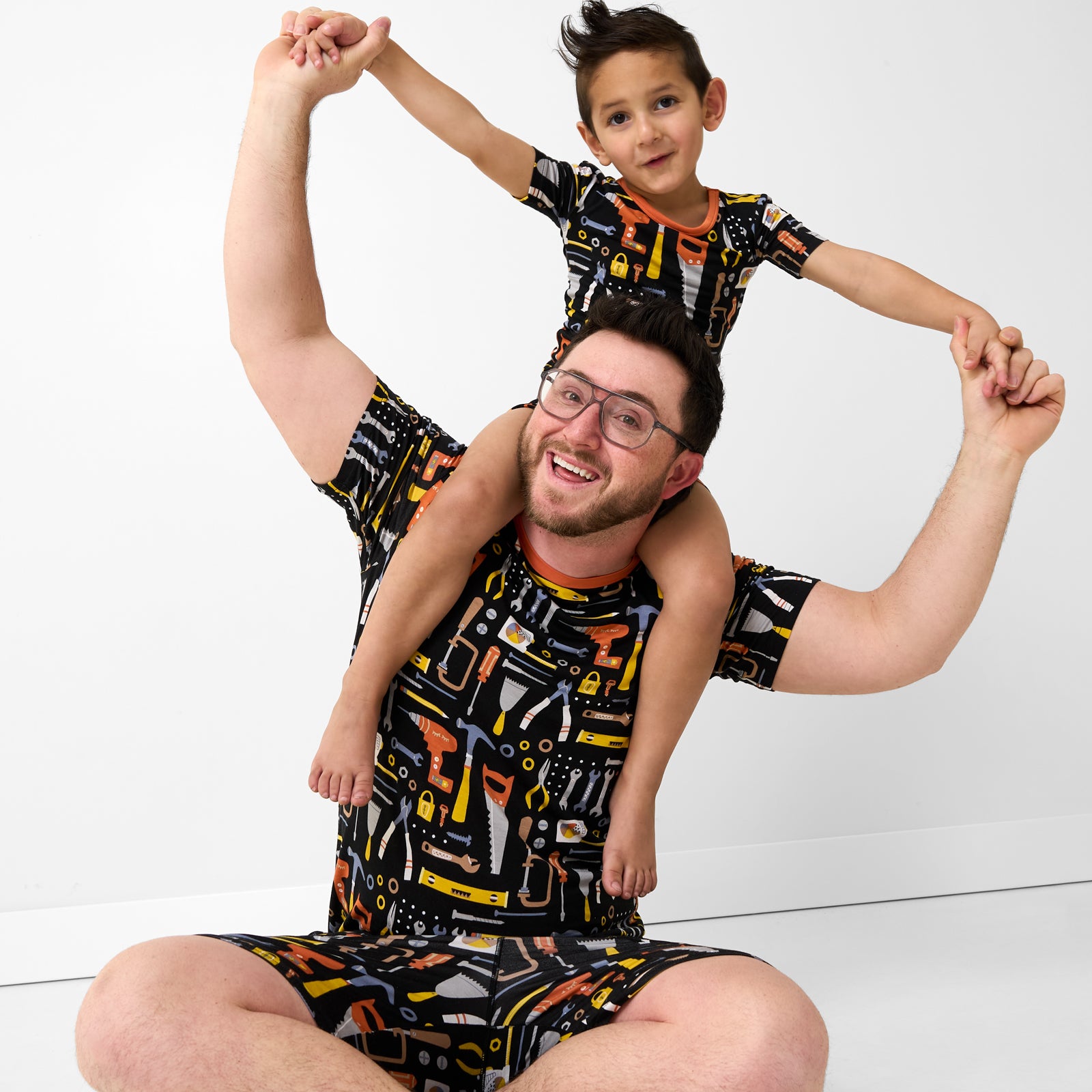 Little Builders Two-Piece Short Sleeve & Shorts Pajama Set、mySite、g9winljtr