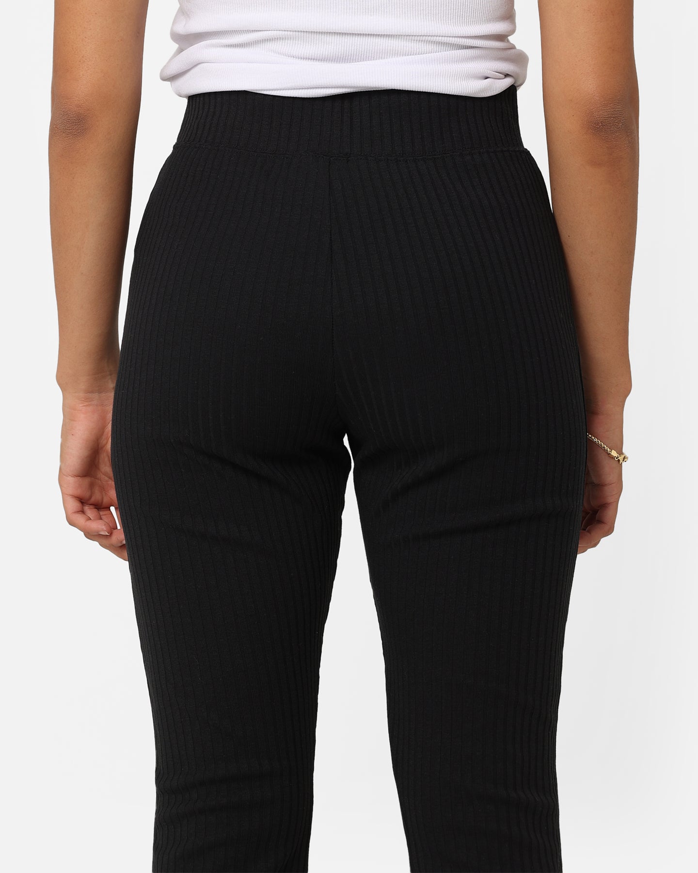 Nike Women's Sportswear Ribbed Jersey Pants Black/White、mySite、zt4zffjzw