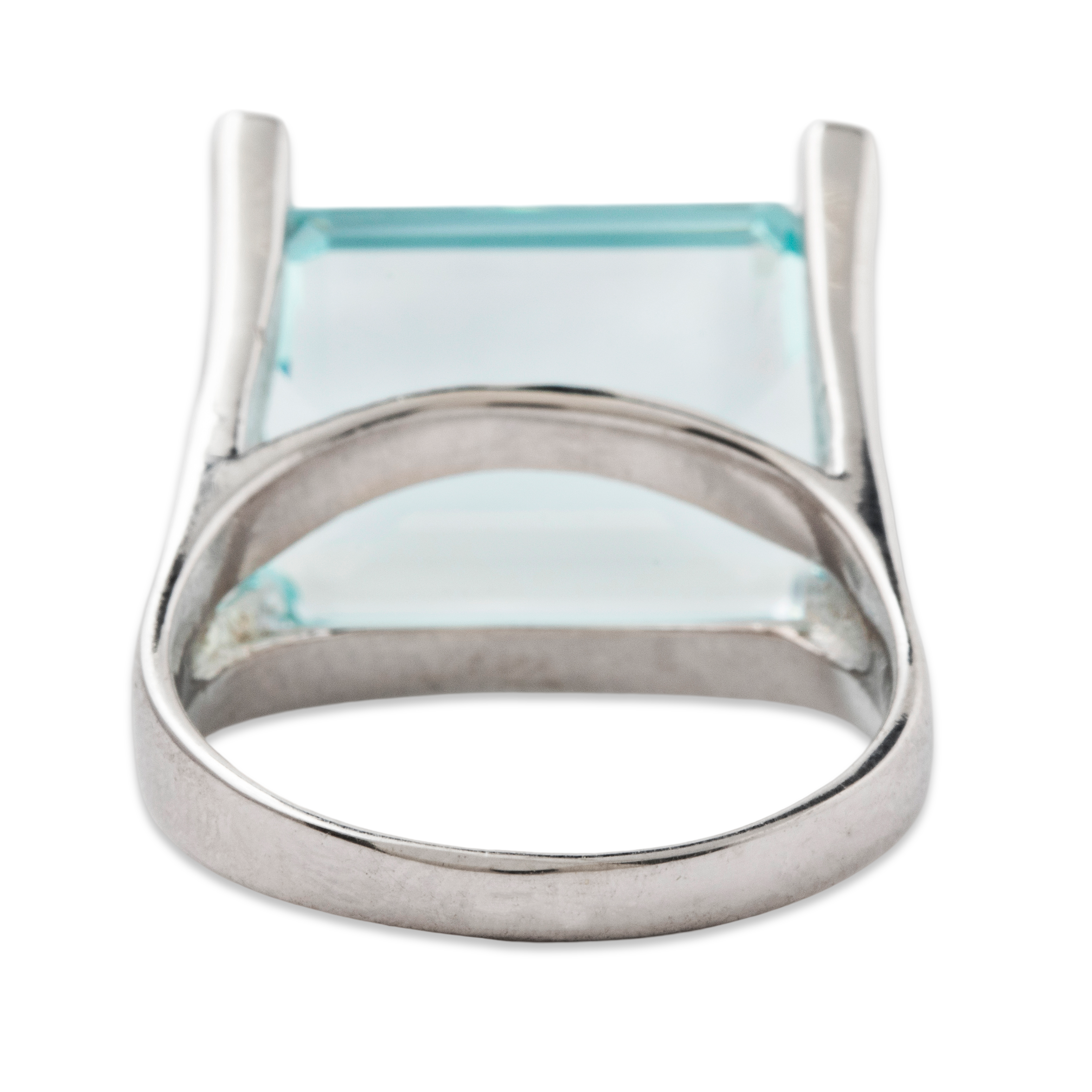 Stunning Vintage 14k White Gold 8.69ct Aquamarine Cocktail Ring 6.5、mySite、hinf8tx79