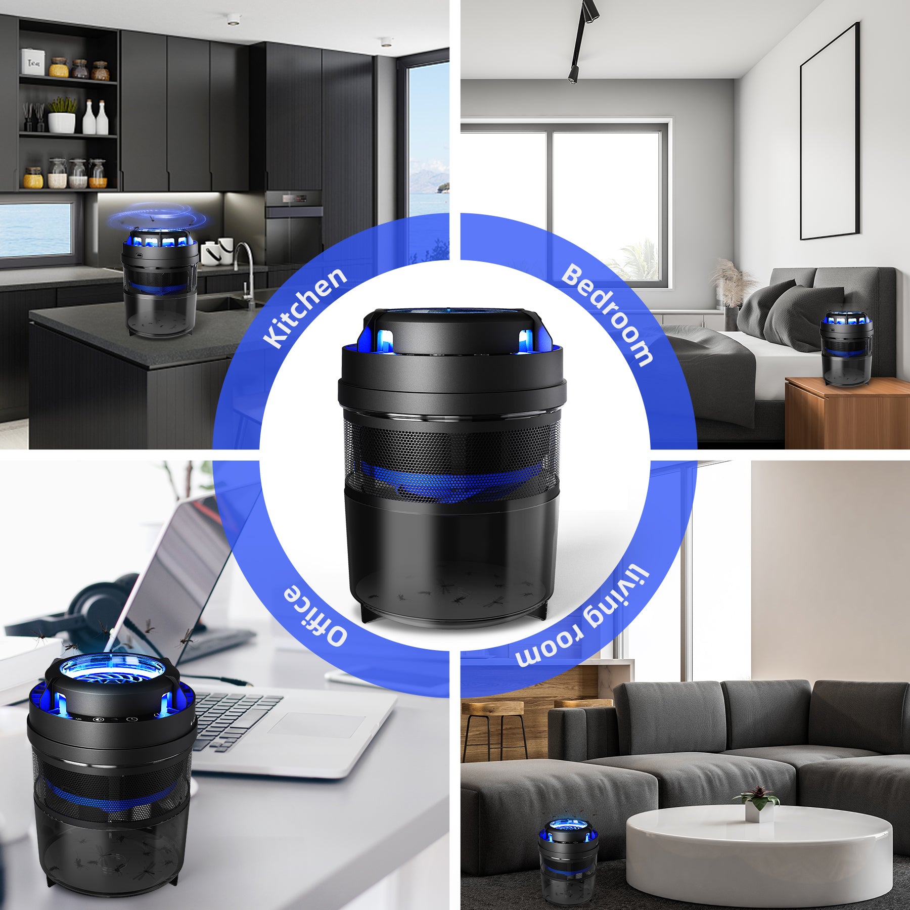 KLOUDIC Bug Zapper, Insect Trap indoor ,Electric Mosquito Killer, USB Powered Non-Toxic Pest Control for Home ,Capming、mySite、fannypackpong