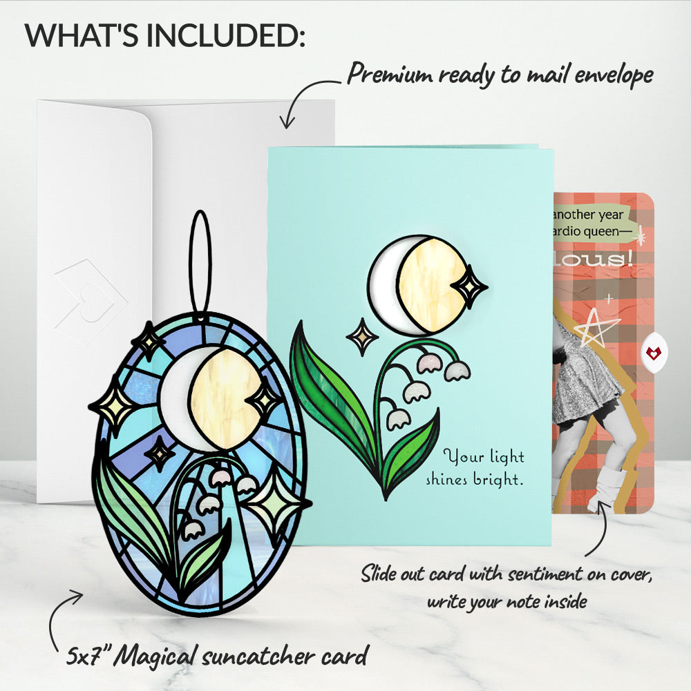 Shine Bright Twilight Bloom Birthday Suncatcher Card and Cardio Queen Sentiment Set、mySite、solidvoid