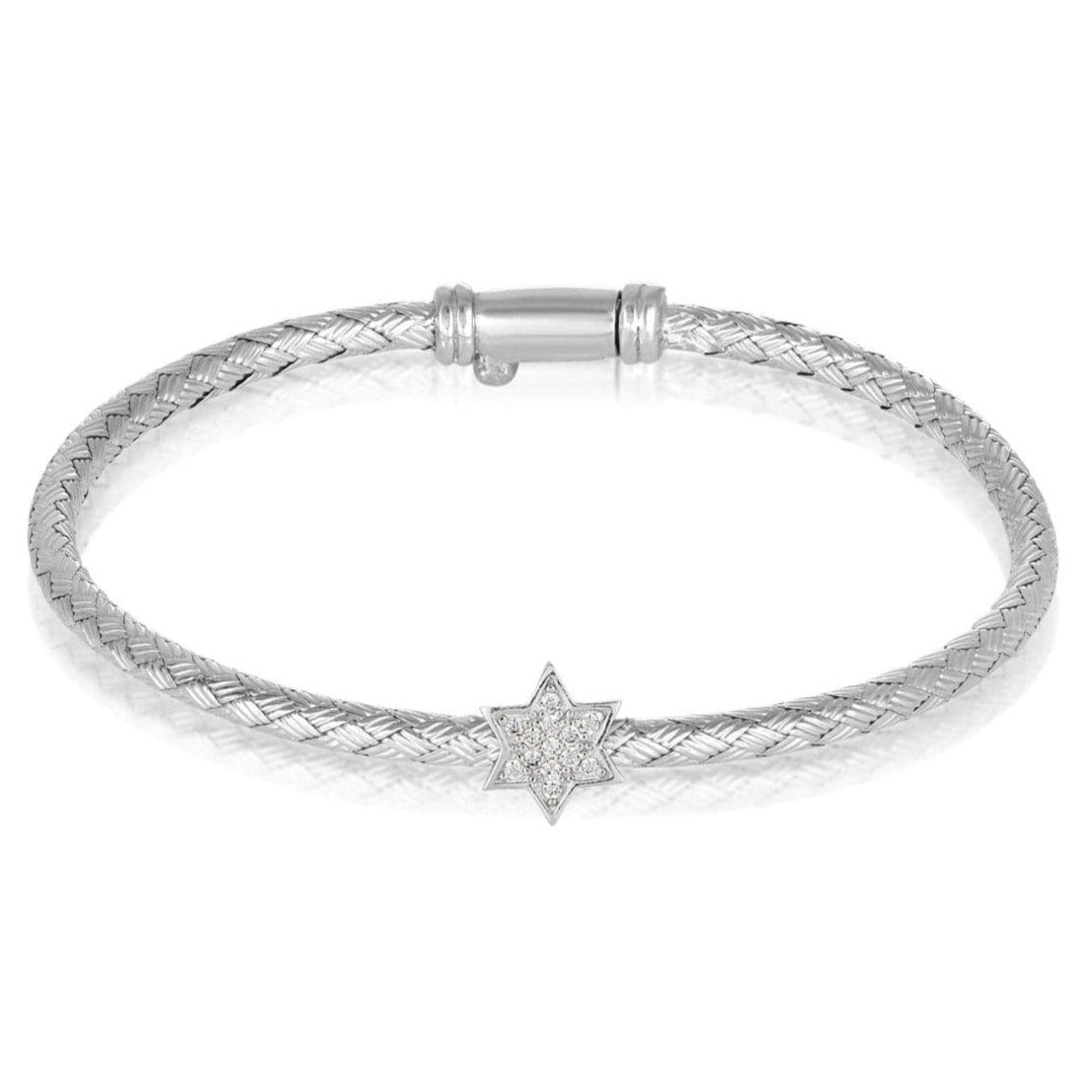 Sparkling Star of David Bangle Bracelet - Sterling Silver or Gold、mySite、topwebapps