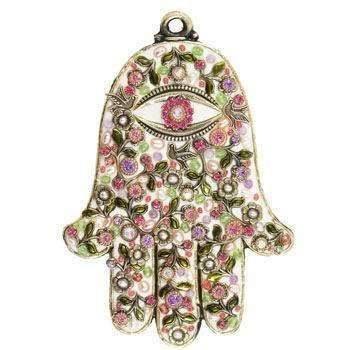 Michal Golan Wall Hamsa with Pink and Lavendar Floral Pattern、mySite、topwebapps