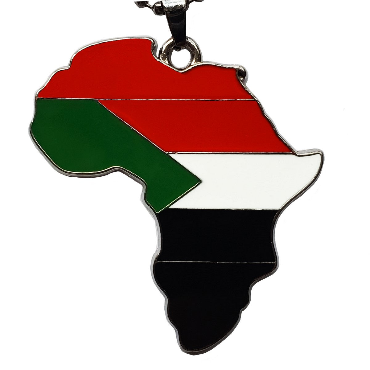 Sudan Flag Pendant Necklace Africa Map Chain、mySite、solidvoid