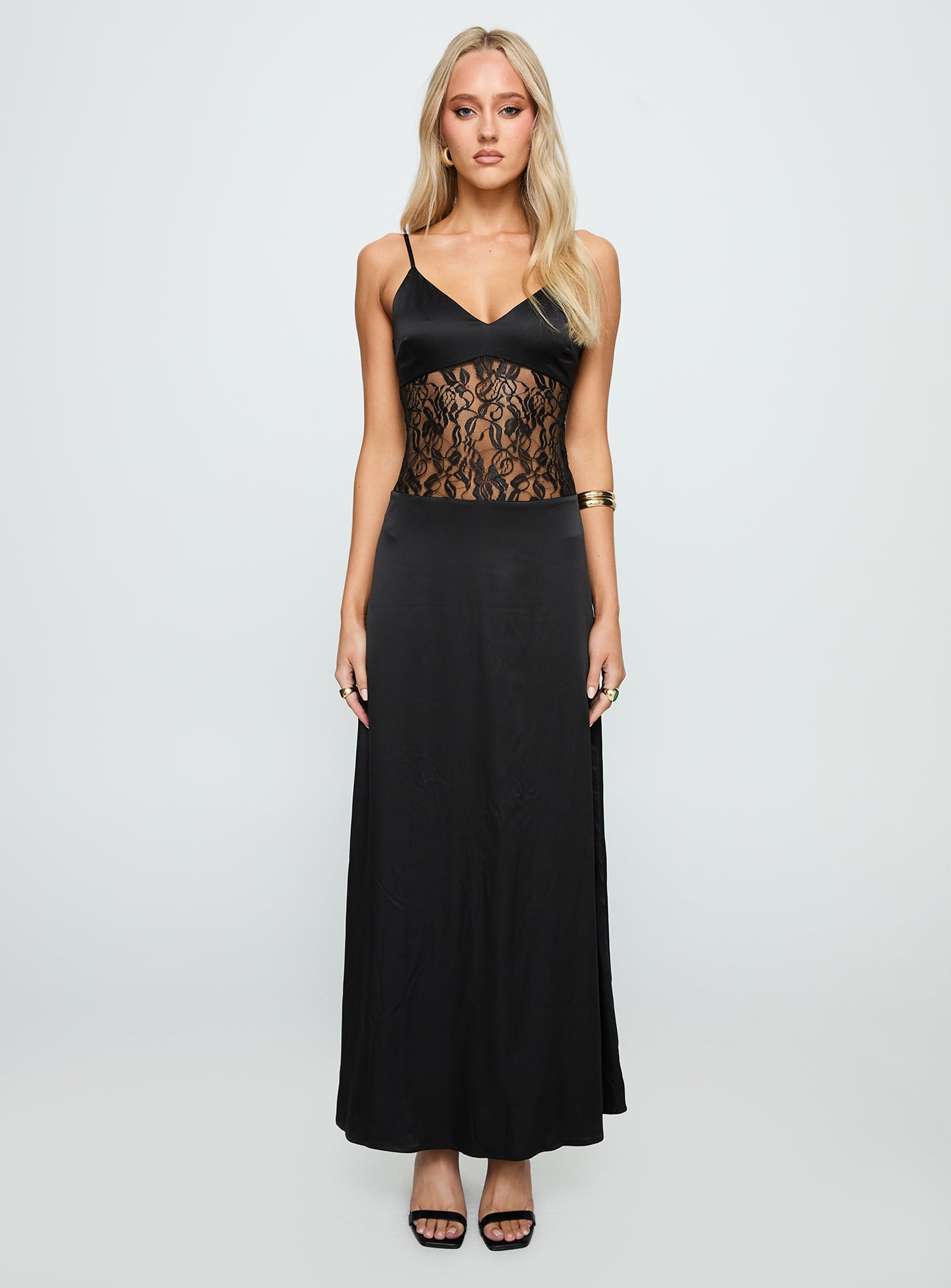 Captivate Lace Maxi Dress Black、mySite、solidvoid