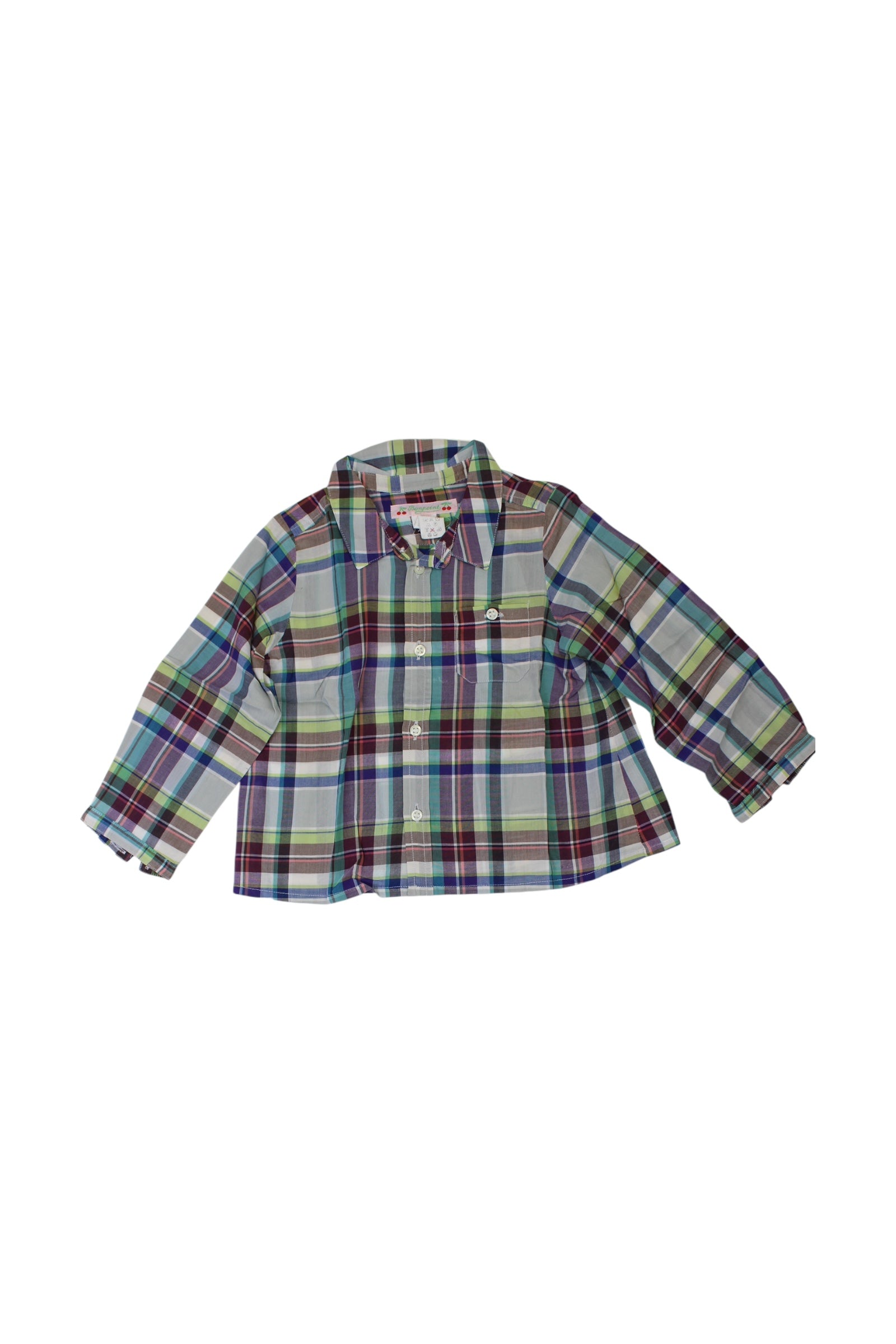 Bonpoint Long Sleeve Checkered Shirt 2T、mySite、g9winljtr