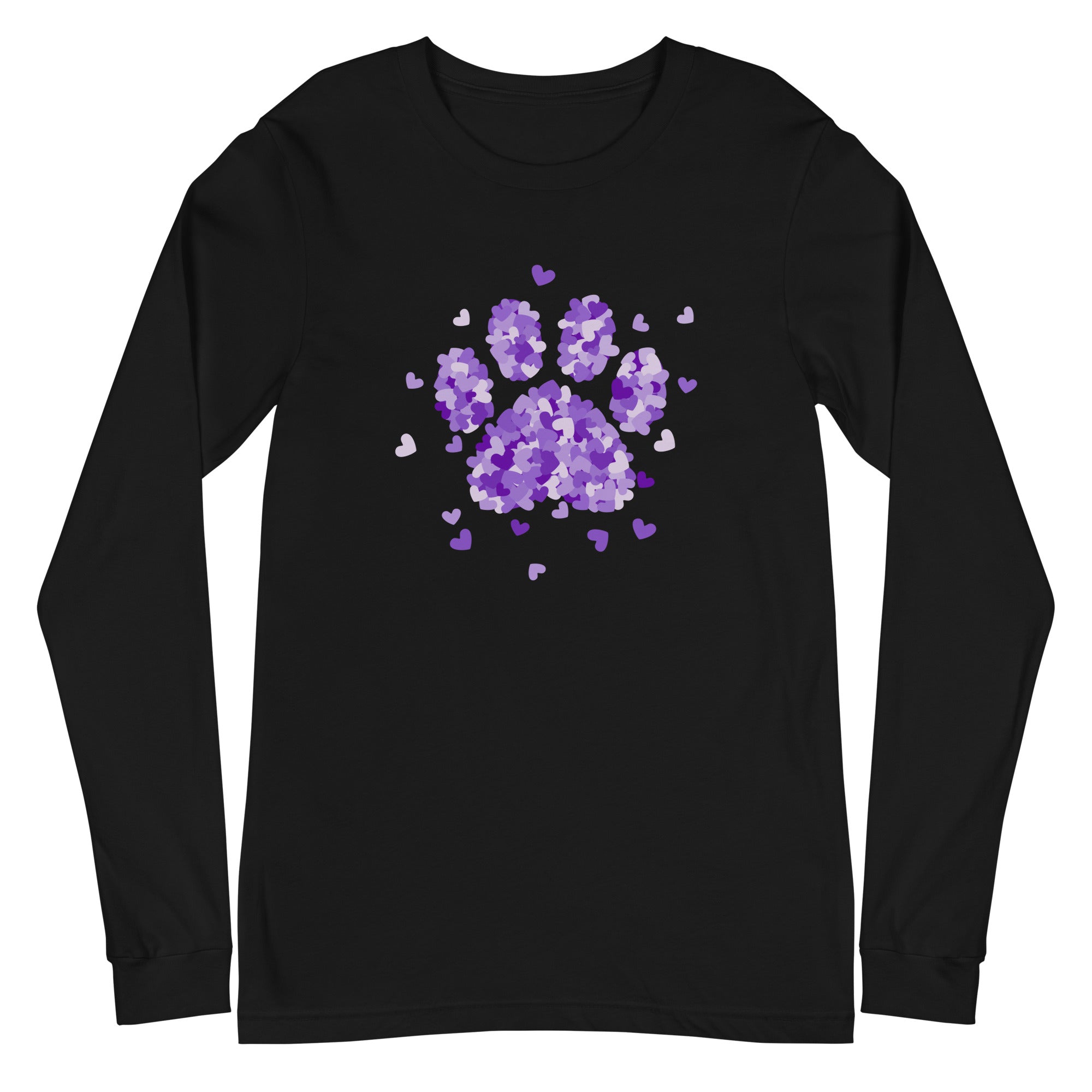Purple Paw Print of Hearts Long Sleeve Tee、mySite、camillekostekn
