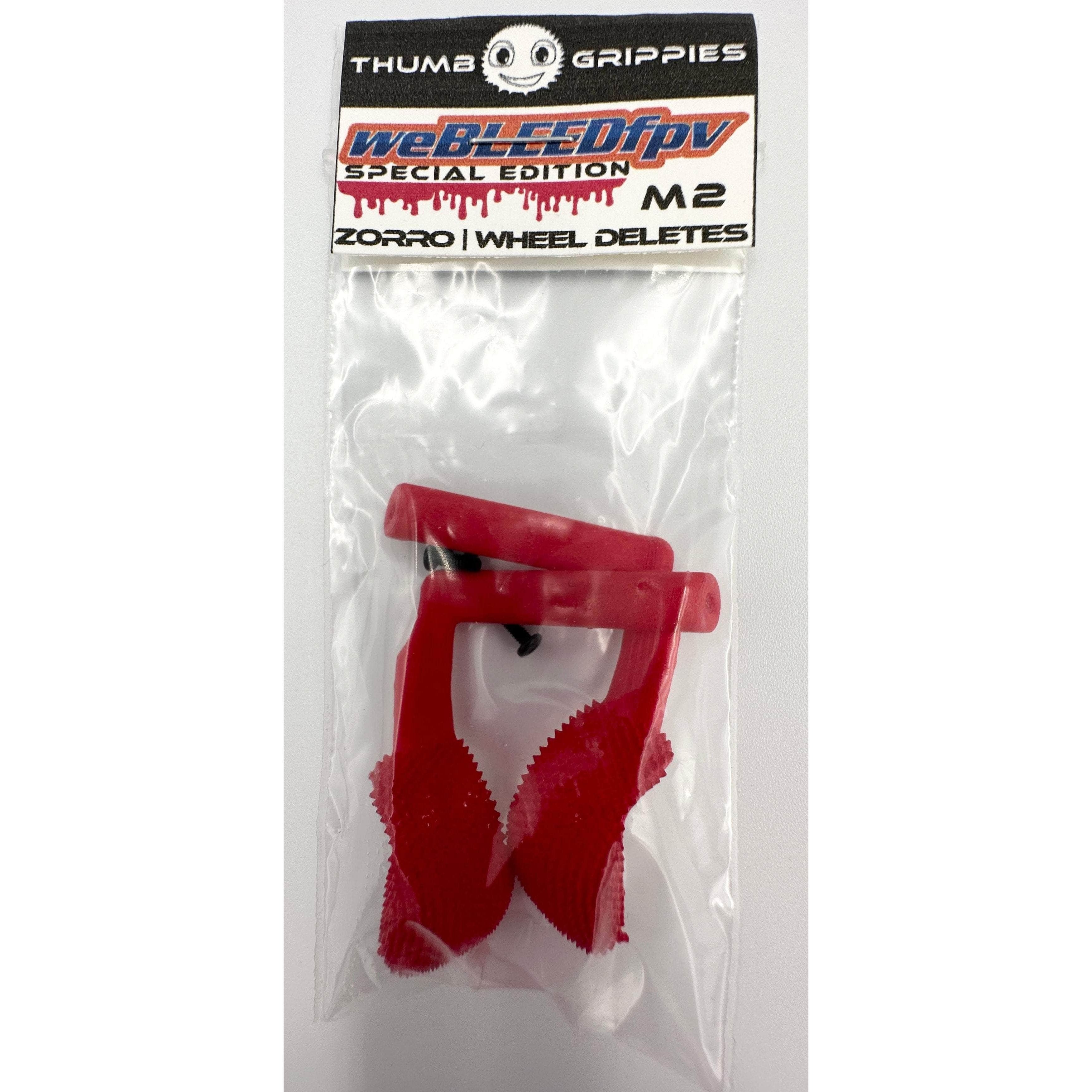 Thumb Grippies weBLEEDfpv Special Edition Wheel Deletes for RadioMaster Zorro Radio Controller - (WB RED)、mySite、merchandisen