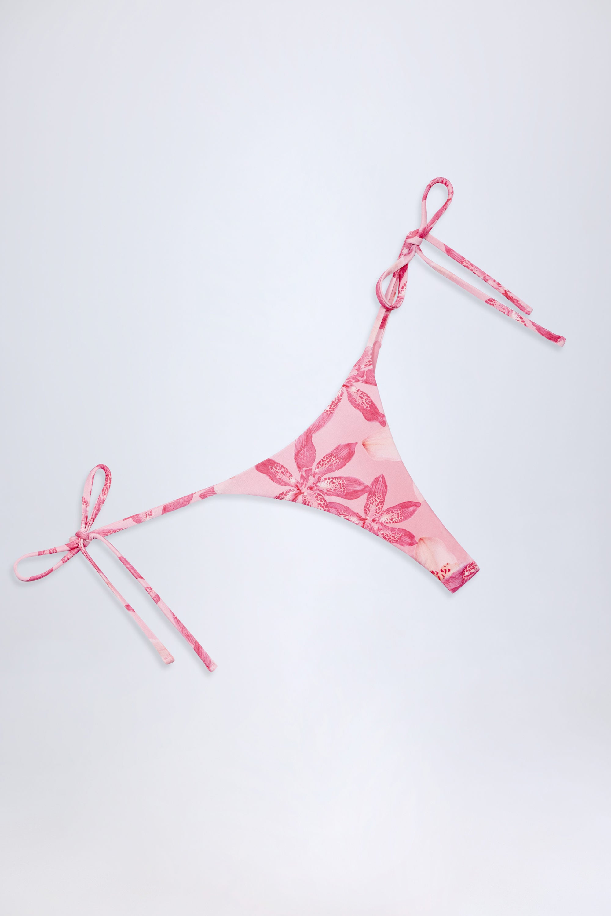  Side-Tie Thong Bikini Bottoms in Pink Orchid Print、mySite、sugarbowlscore