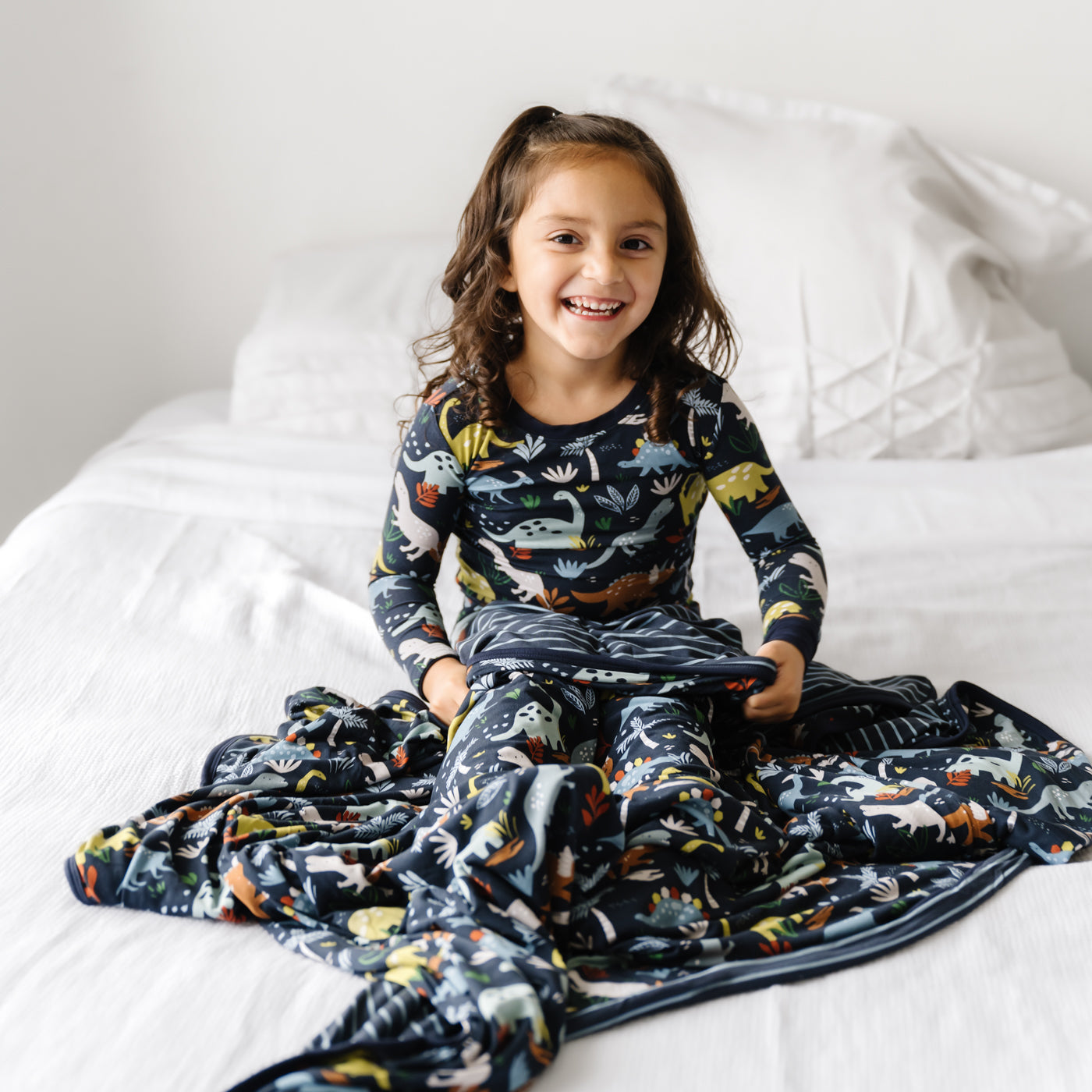  Navy Jurassic Jungle Large Cloud Blanket®、mySite、layawaytickets