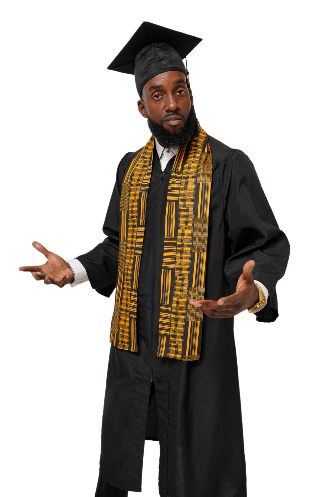 Gold Kente African Print Graduation Stole/Sash DP4091S1、mySite、solidvoid