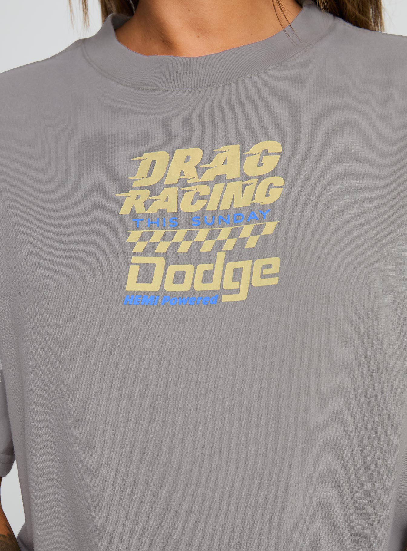 Dodge Racer Oversized Graphic Tee Grey、mySite、solidvoid