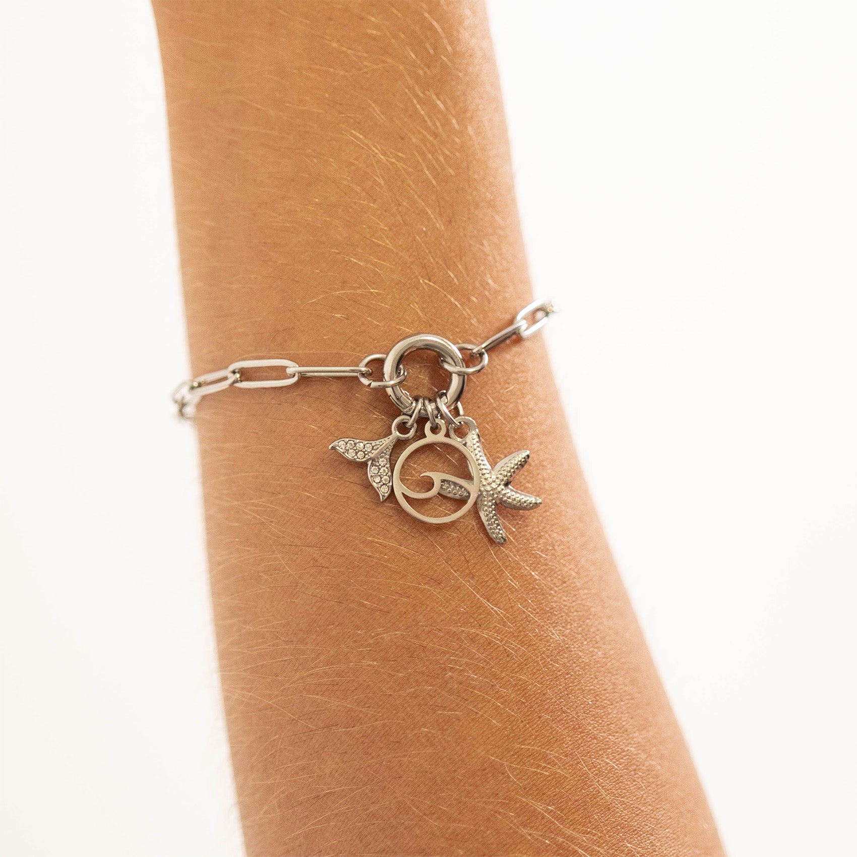 18K Gold PVD Stainless Steel Wave Charm / PDJ5043、mySite、dreamappss