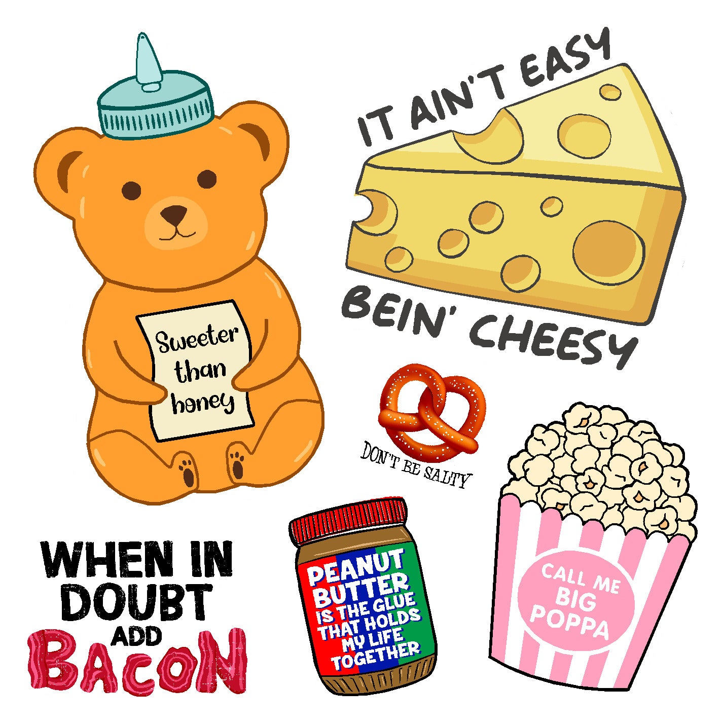  Sweet and Salty Vinyl Sticker Decal Set、mySite、ghnorth