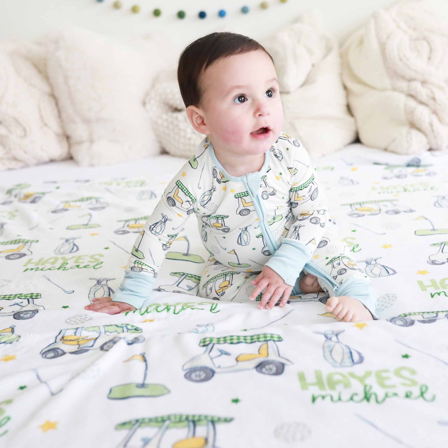  Country Club Cuties Personalized Kids Blanket | Blue、mySite、layawaytickets
