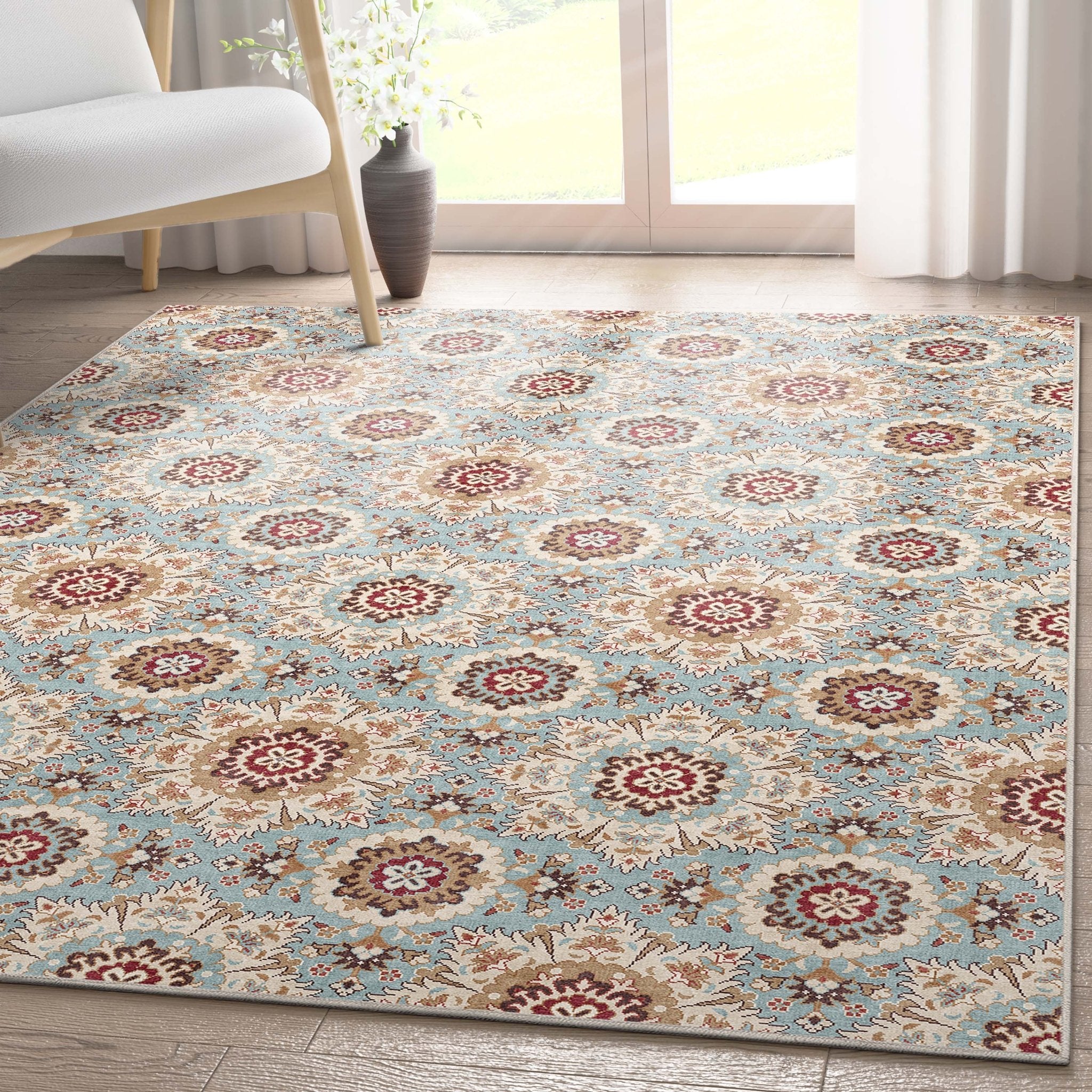 Victoria Transitional Mosaic Pattern Flat-Weave Rug、mySite、gigharbornorthrealestate