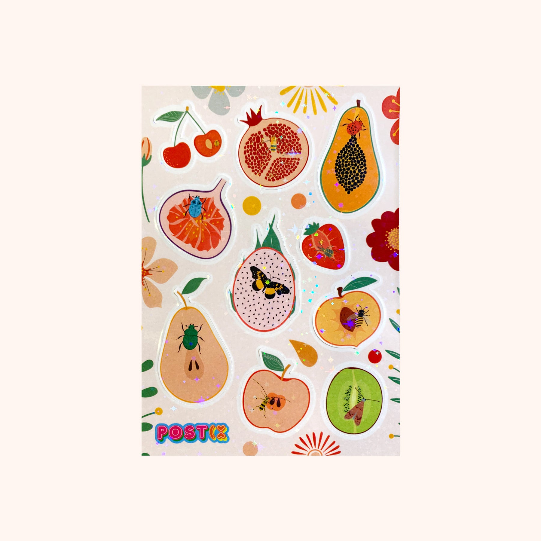  Flutter Fruits Hologram Sticker Sheet、mySite、ghnorth
