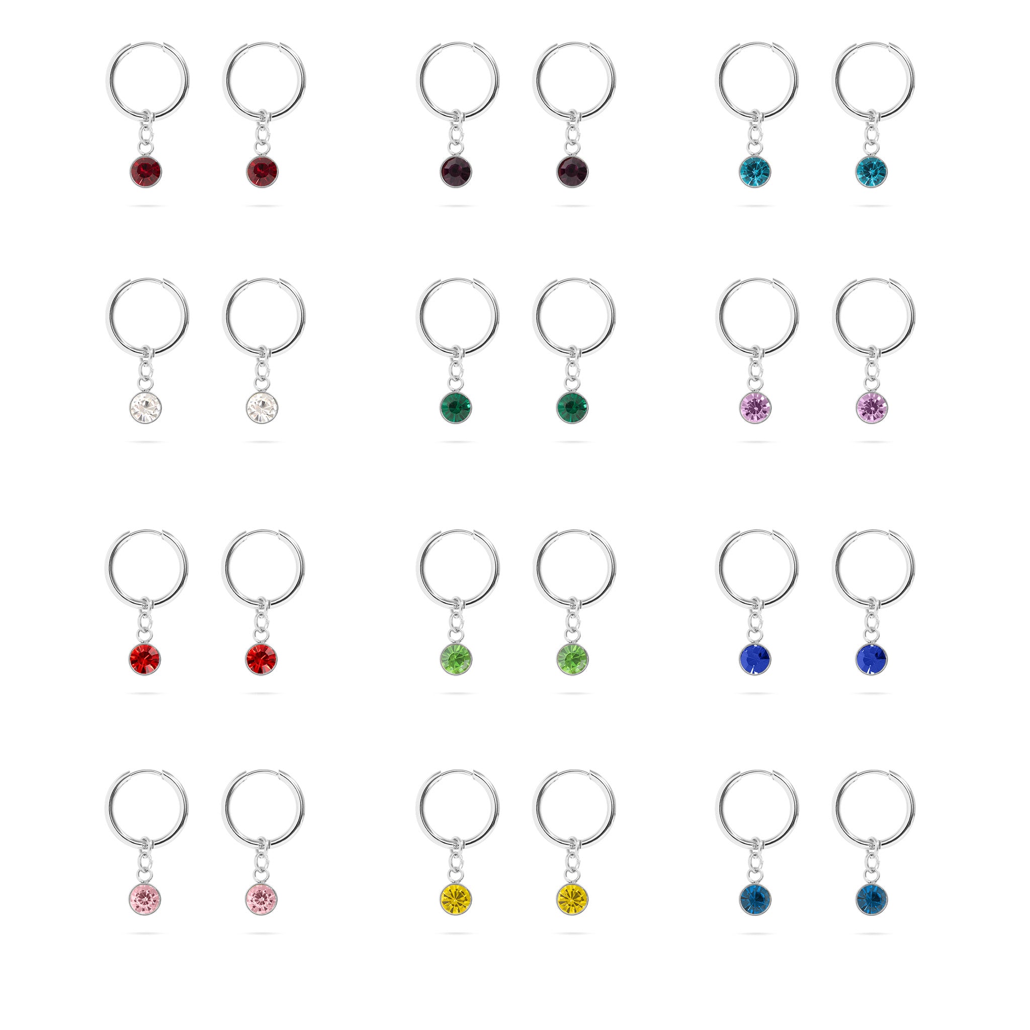 Stainless Steel Birthstone Huggie Earrings / ERJ0073、mySite、dreamappss