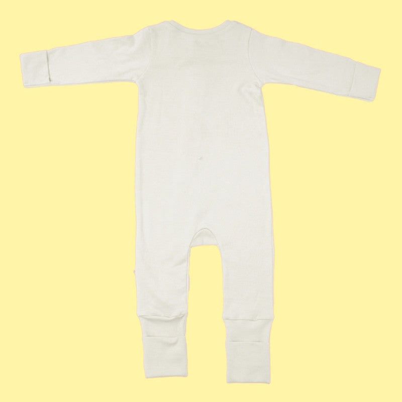 Baby Bamboo Sleepsuit | Candy Cane Printed | Off-White、mySite、camillekostekn