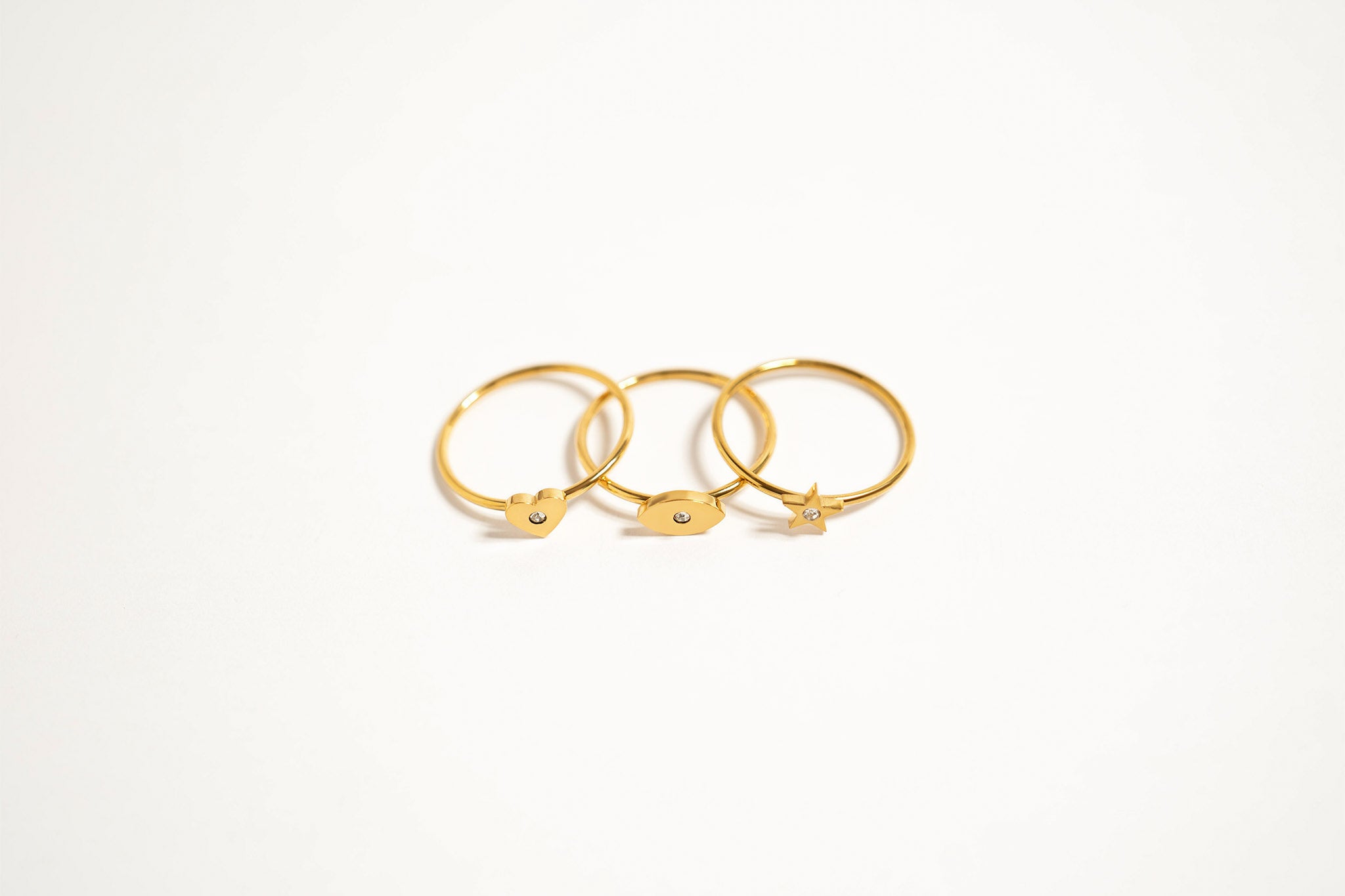 18K Gold PVD Stainless Steel Four Leaf Clover Symbol Ring / ZRJ0002、mySite、dreamappss
