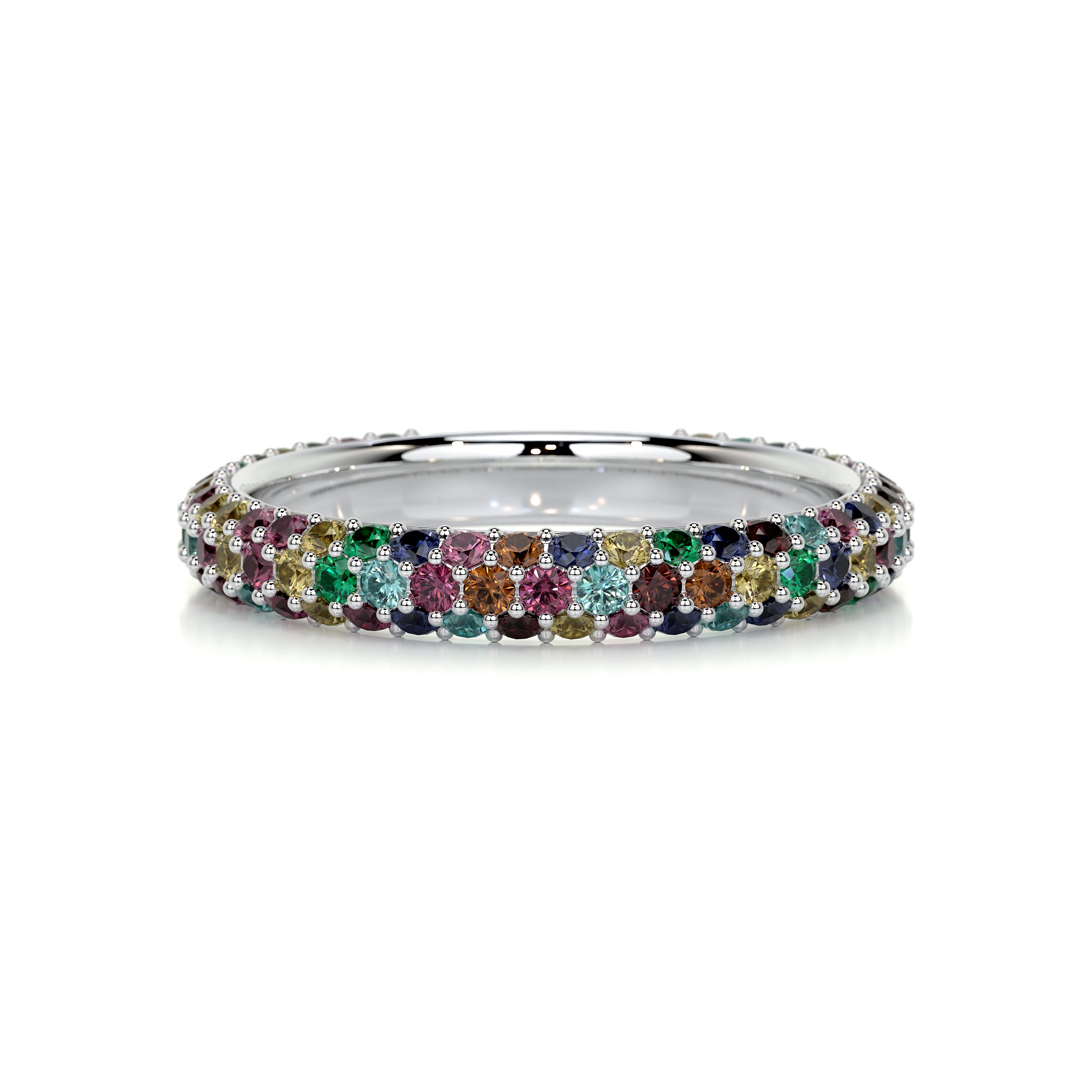 Emma Rainbow Gemstone Wedding Ring (1.25 Carat) -Platinum、mySite、hinf8tx79