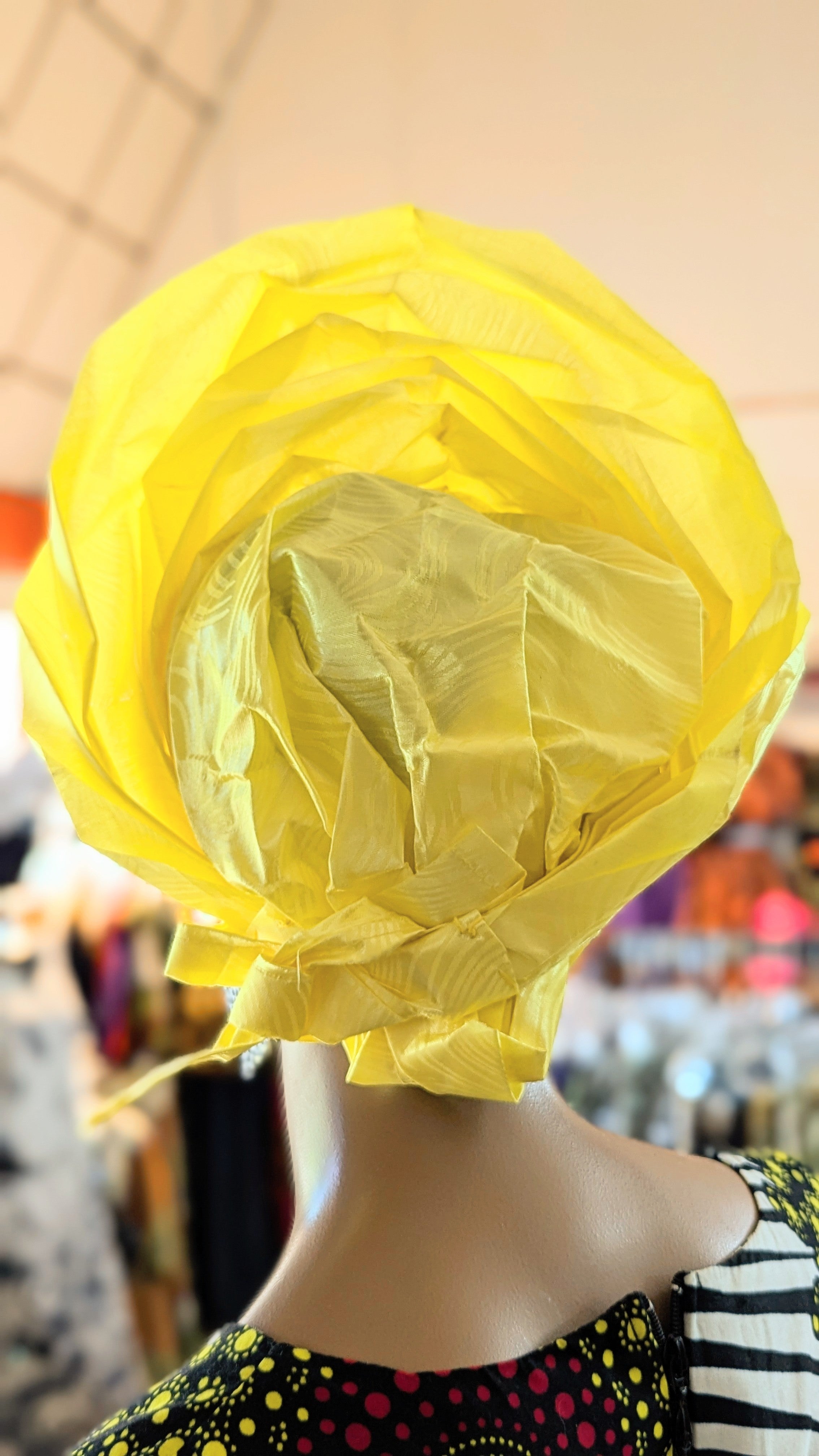 Dupsie's Yellow Chinonye Autogele Ready Gele Head wrap Head tie hat DPAGHTY1、mySite、solidvoid