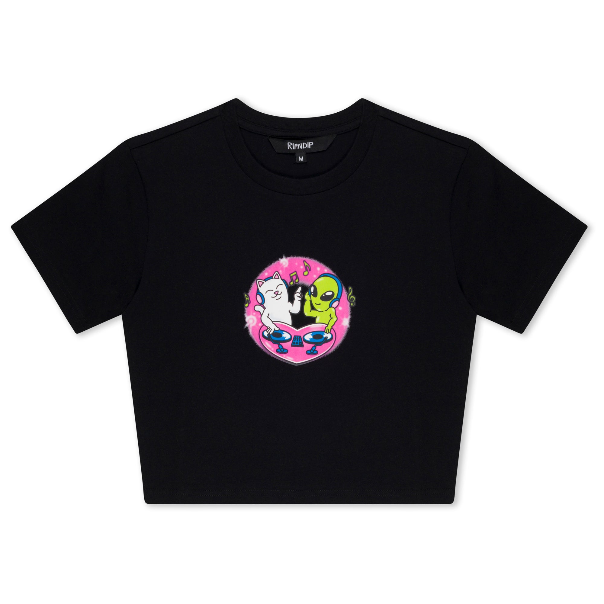  Love Is Ripndip Cropped Baby Tee (Black)、mySite、merchandisen