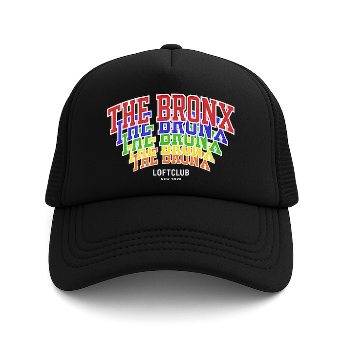 THE BRONX Stacked Multicolor Print Foam Trucker Hat (2 Shades)、mySite、vikingsvslions