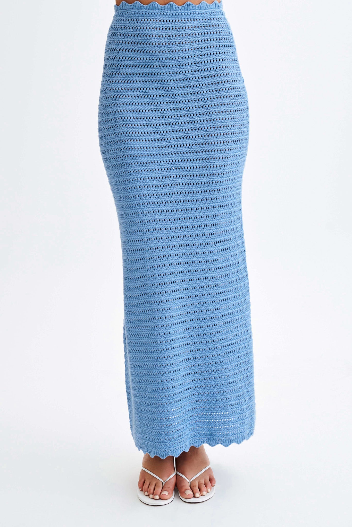 Jadia Crochet Fishtail Maxi Skirt - Cornflower Blue、mySite、solidvoid