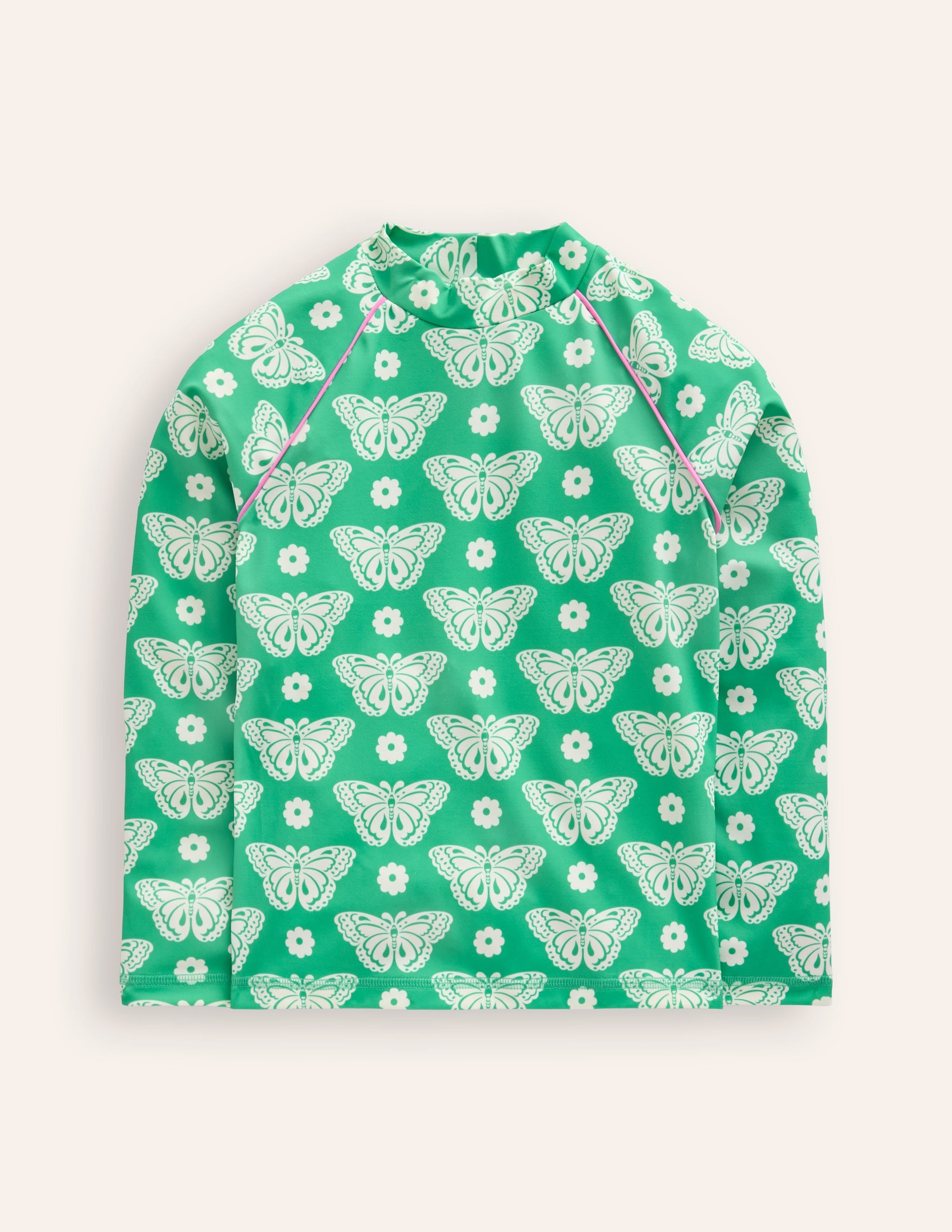  Patterned Rash Vest-Pea Green Butterfly Stamp、mySite、ashleygrahame
