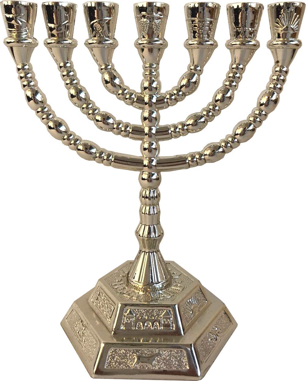 Holy Land Market Jewish Candle Sticks Menorah - 7 Branches - 12 Tribes of Israel Menorah、mySite、elrpsem3k
